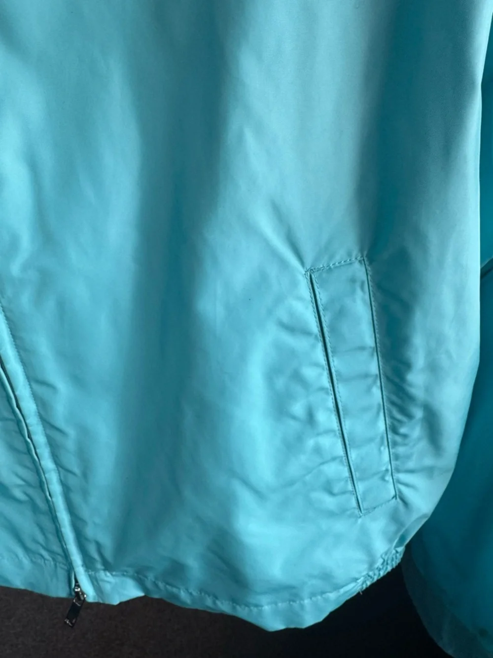 Ralph Lauren Golf Jacket women light blue/aqua full-zip mock neck button collar